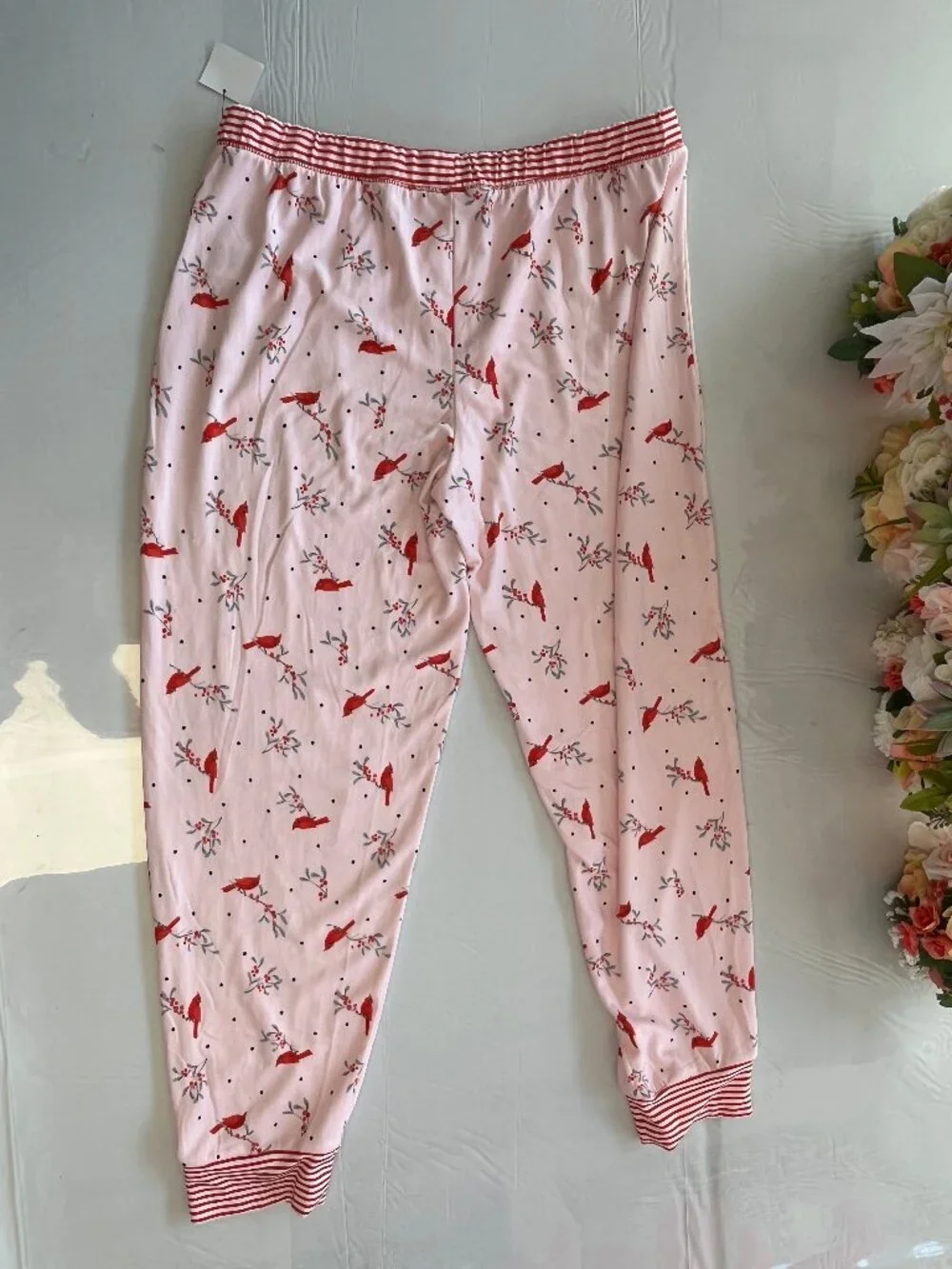Title: NEW Cuddl Duds 2 Pc Pajama Set Cardinal Print Pink